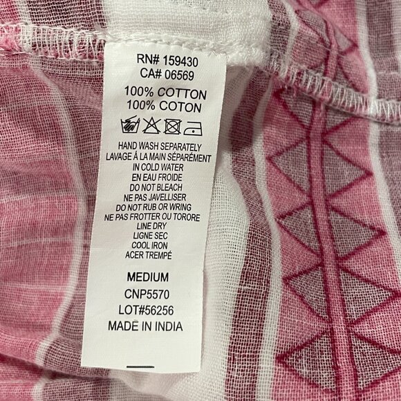 ELAN Peasant/Baby Doll Tiered Mini Dress 3/4 Tier Sleeve "Aztec" White/Burg - M - Picture 8 of 8